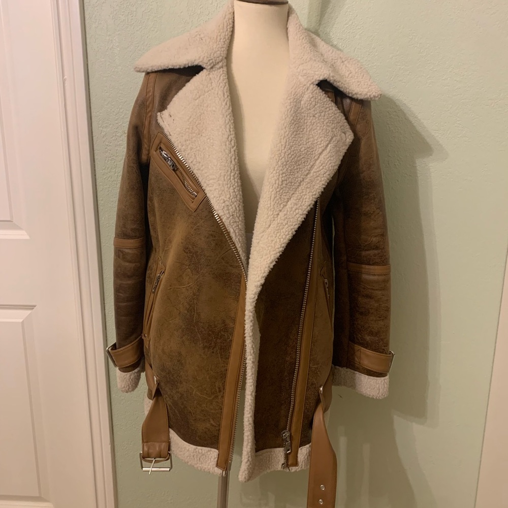 Avec Les Filles Aviator Sherpa Jacket